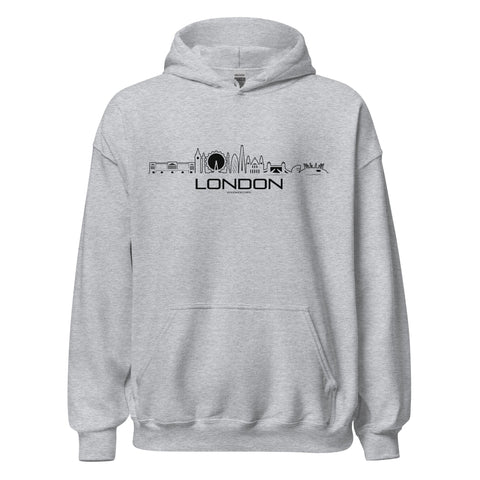 Hoodie London Sport Grey S houten cadeau decoratie relatiegeschenk van WoodWideCities