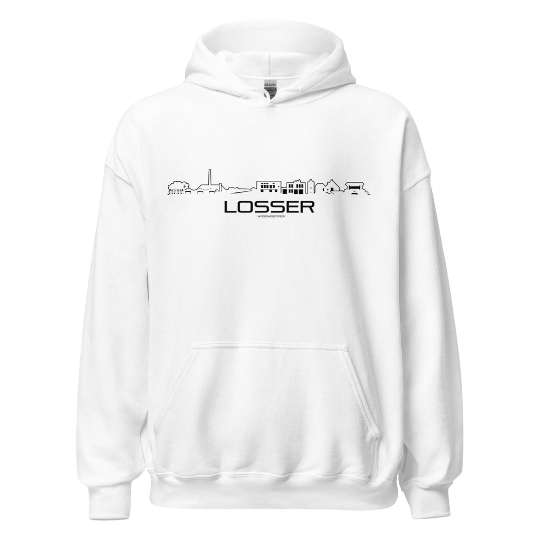 Hoodie Losser White S houten cadeau decoratie relatiegeschenk van WoodWideCities