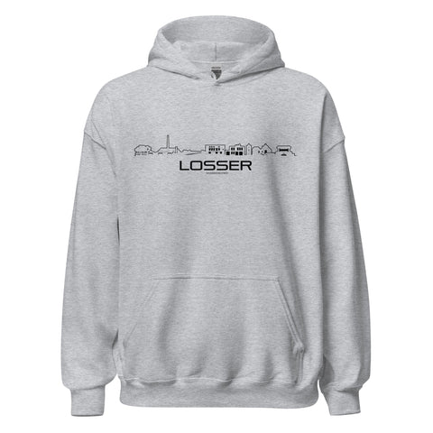 Hoodie Losser Sport Grey S houten cadeau decoratie relatiegeschenk van WoodWideCities