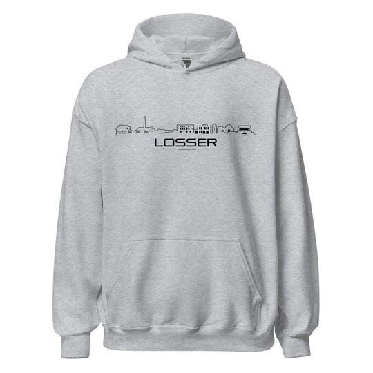 Hoodie Losser Sport Grey S houten cadeau decoratie relatiegeschenk van WoodWideCities