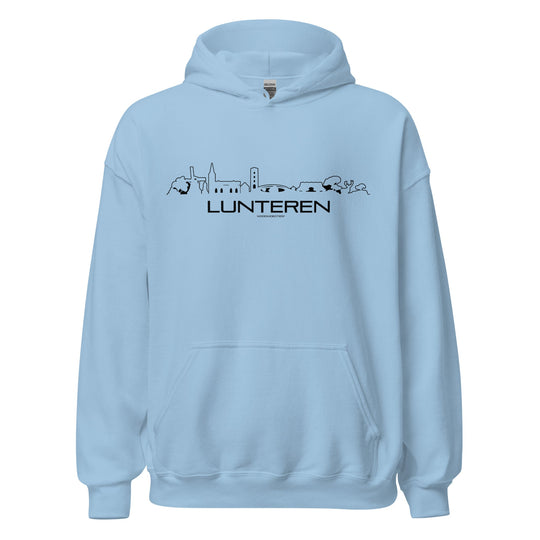 Hoodie Lunteren Light Blue S houten cadeau decoratie relatiegeschenk van WoodWideCities