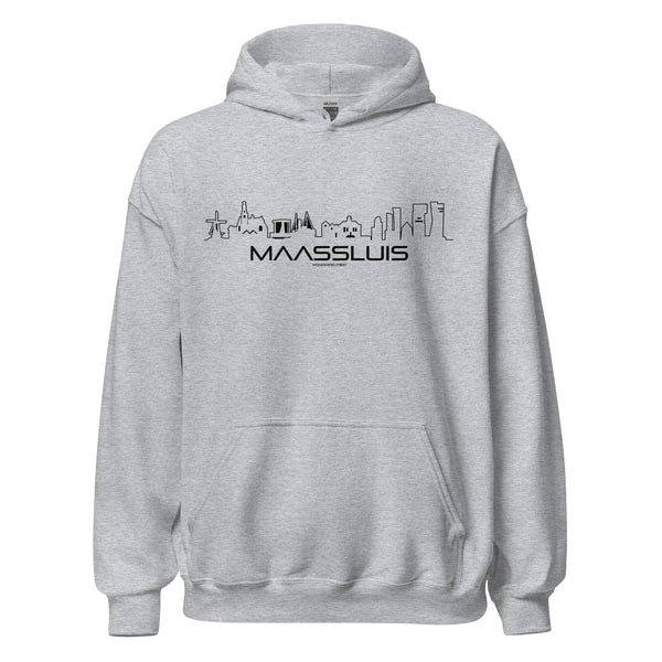 Hoodie Maassluis Sport Grey S houten cadeau decoratie relatiegeschenk van WoodWideCities
