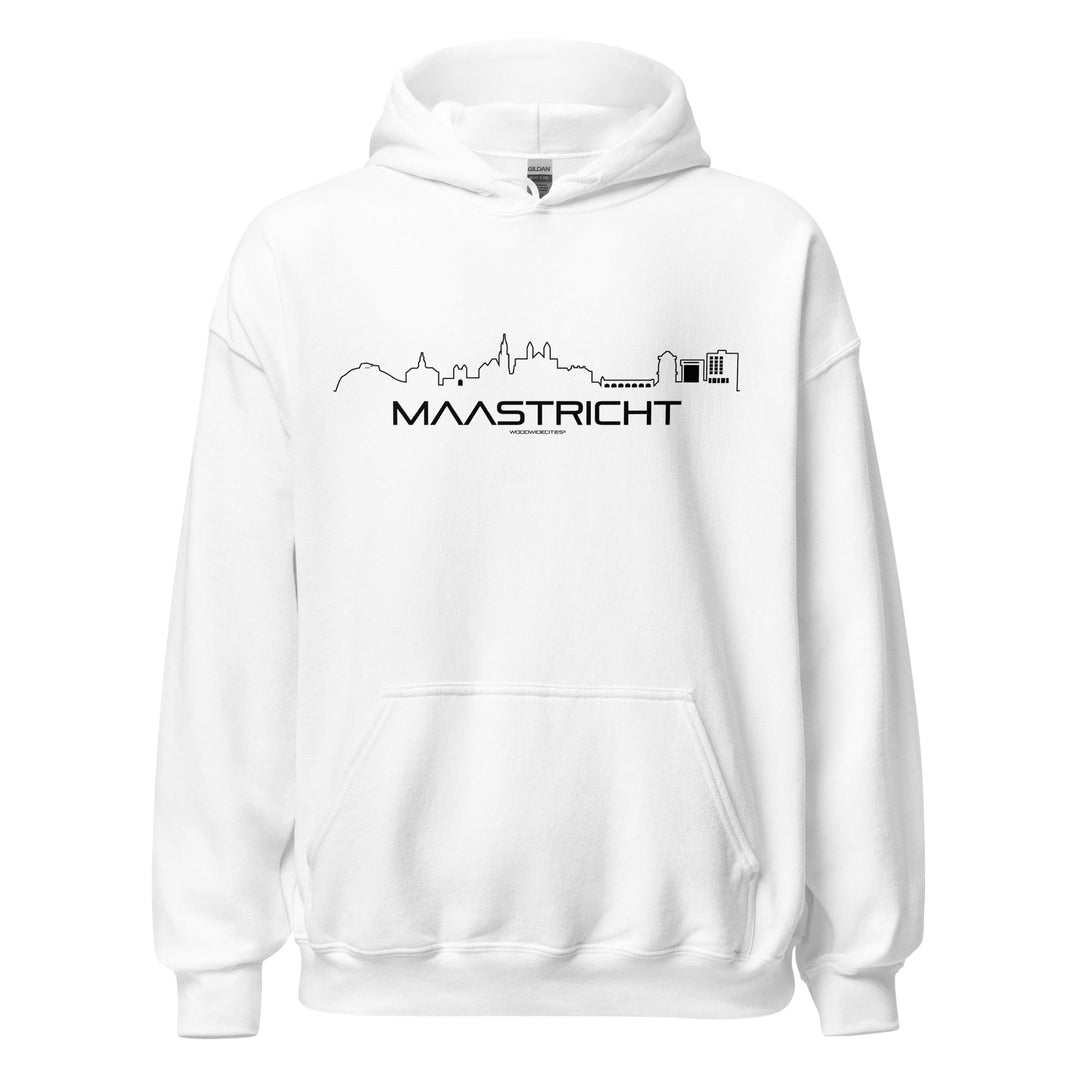 Hoodie Maastricht White S houten cadeau decoratie relatiegeschenk van WoodWideCities