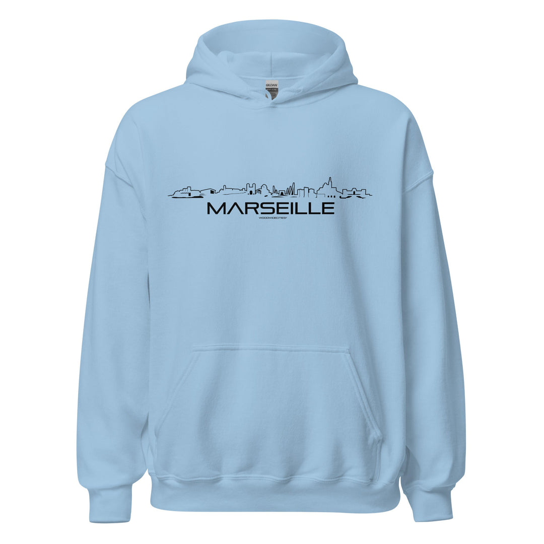 Hoodie Marseille Light Blue S houten cadeau decoratie relatiegeschenk van WoodWideCities