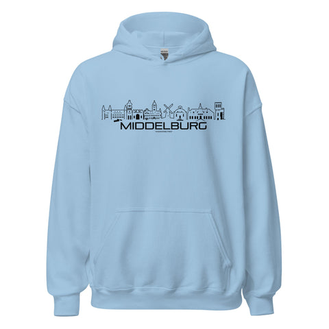 Hoodie Middelburg Light Blue S houten cadeau decoratie relatiegeschenk van WoodWideCities