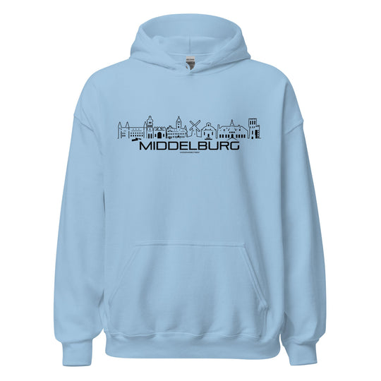 Hoodie Middelburg Light Blue S houten cadeau decoratie relatiegeschenk van WoodWideCities