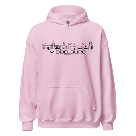 Hoodie Middelburg Light Pink S houten cadeau decoratie relatiegeschenk van WoodWideCities