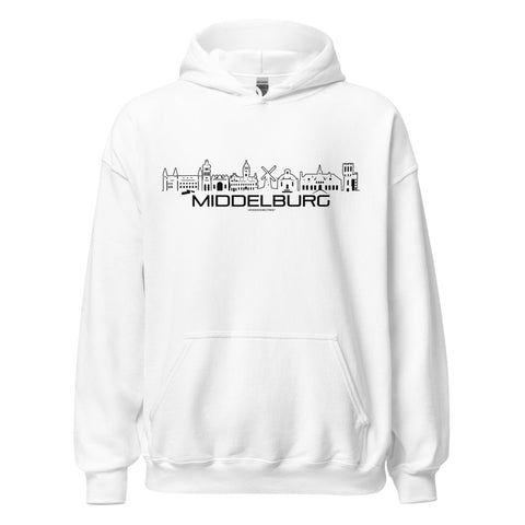 Hoodie Middelburg White S houten cadeau decoratie relatiegeschenk van WoodWideCities