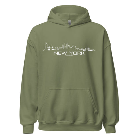 Hoodie New York Military Green S houten cadeau decoratie relatiegeschenk van WoodWideCities