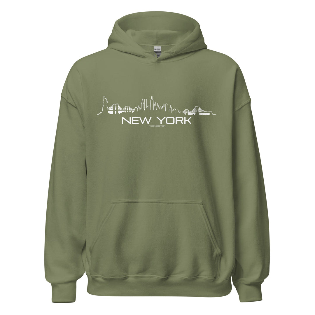 Hoodie New York Military Green S houten cadeau decoratie relatiegeschenk van WoodWideCities