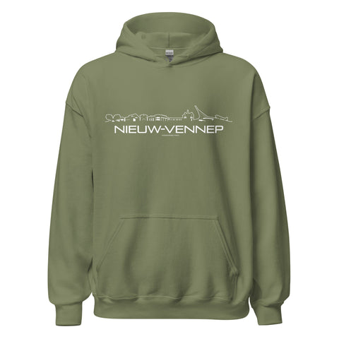 Hoodie Nieuw-Vennep Military Green S houten cadeau decoratie relatiegeschenk van WoodWideCities