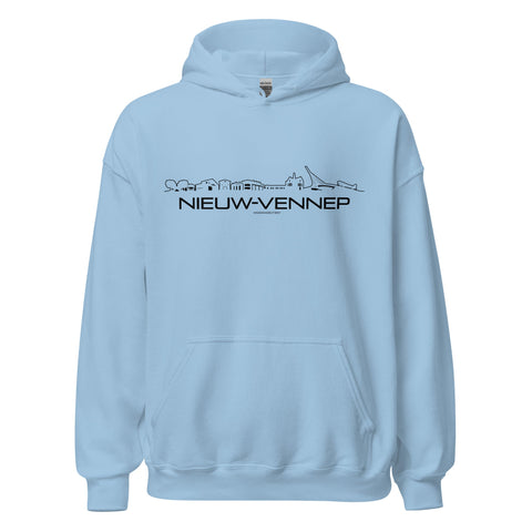 Hoodie Nieuw-Vennep Light Blue S houten cadeau decoratie relatiegeschenk van WoodWideCities