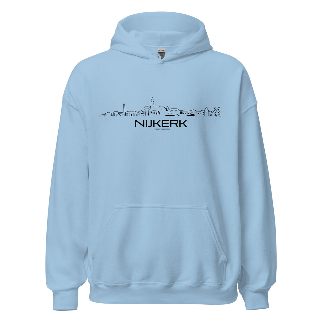 Hoodie Nijkerk Light Blue S houten cadeau decoratie relatiegeschenk van WoodWideCities