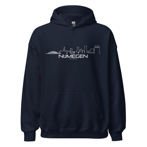 Hoodie Nijmegen Navy S houten cadeau decoratie relatiegeschenk van WoodWideCities