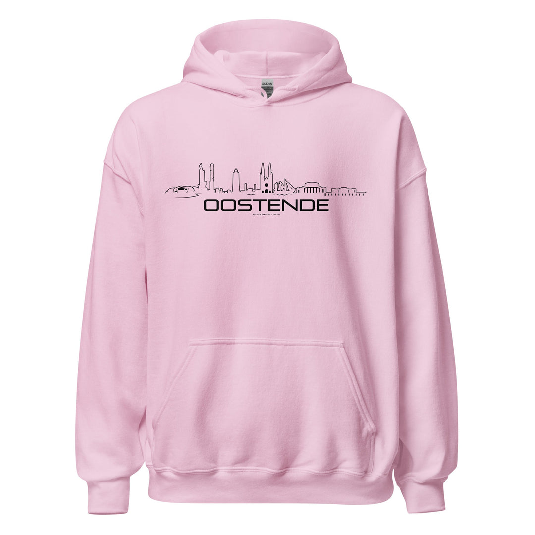 Hoodie Oostende Light Pink S houten cadeau decoratie relatiegeschenk van WoodWideCities