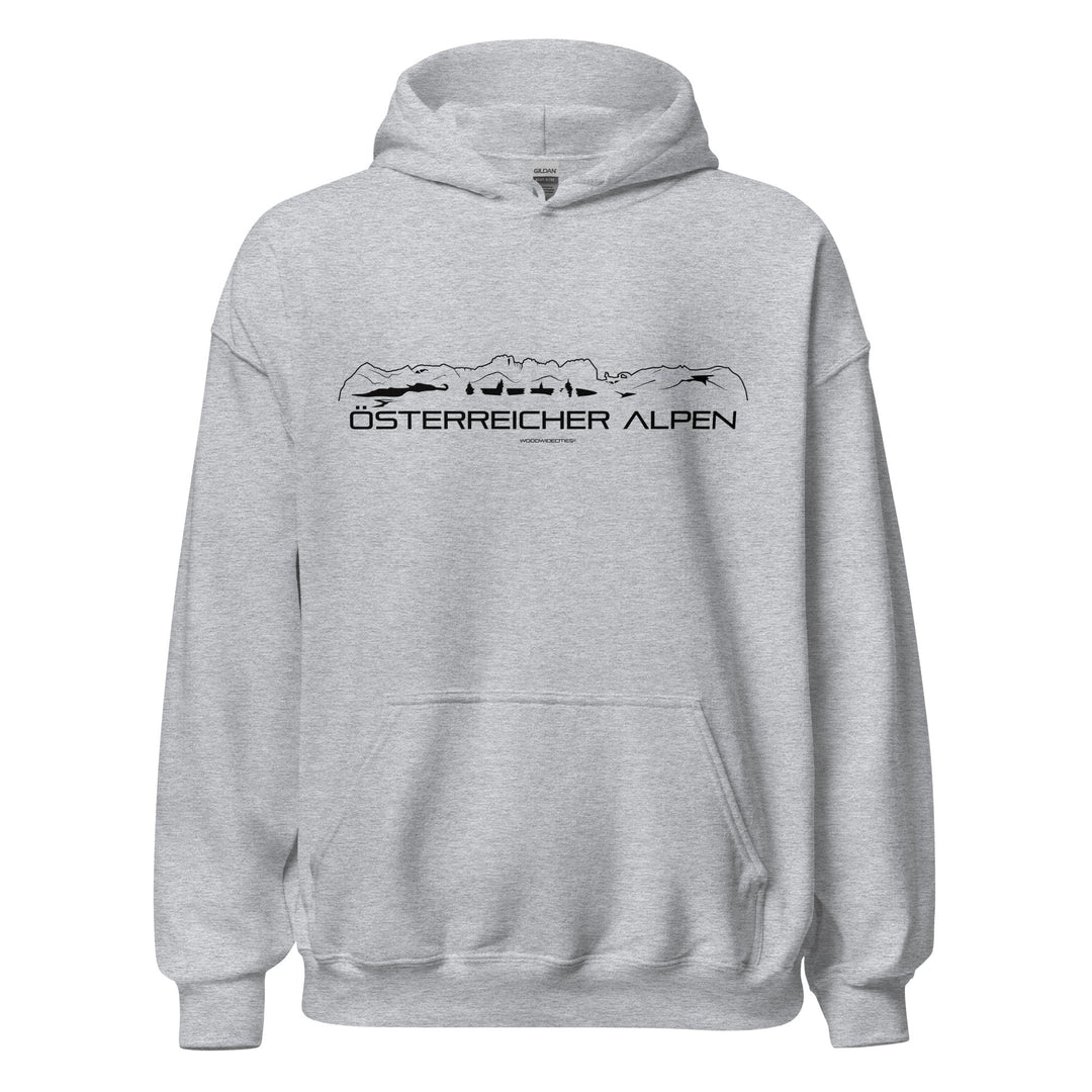 Hoodie Österreicher Alpen Sport Grey S houten cadeau decoratie relatiegeschenk van WoodWideCities