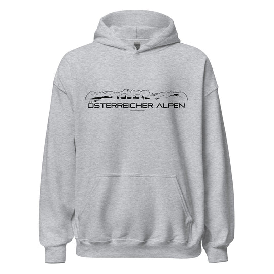 Hoodie Österreicher Alpen Sport Grey S houten cadeau decoratie relatiegeschenk van WoodWideCities