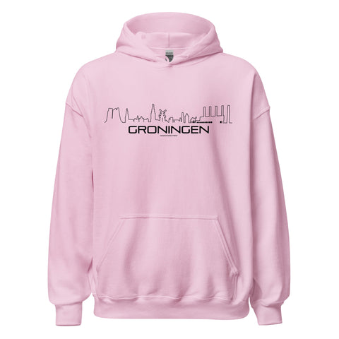 Hoodie Oud Groningen Light Pink S houten cadeau decoratie relatiegeschenk van WoodWideCities