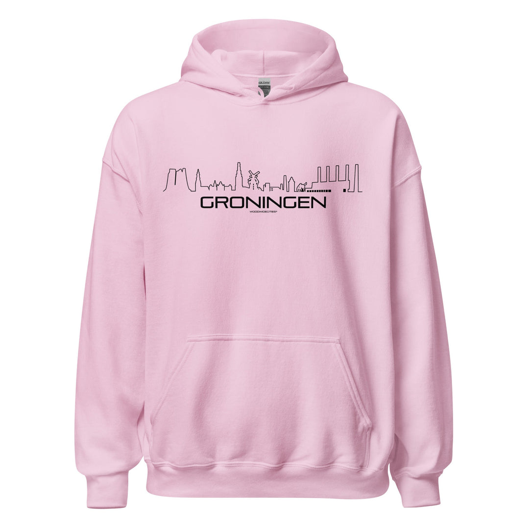 Hoodie Oud Groningen Light Pink S houten cadeau decoratie relatiegeschenk van WoodWideCities
