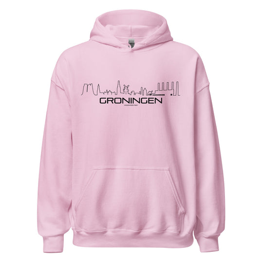 Hoodie Oud Groningen Light Pink S houten cadeau decoratie relatiegeschenk van WoodWideCities