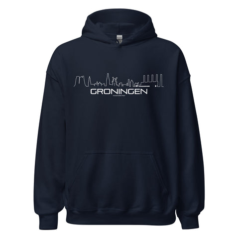 Hoodie Oud Groningen Navy S houten cadeau decoratie relatiegeschenk van WoodWideCities
