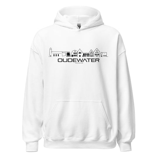Hoodie Oudewater White S houten cadeau decoratie relatiegeschenk van WoodWideCities