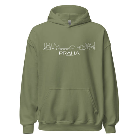 Hoodie Praha Military Green S houten cadeau decoratie relatiegeschenk van WoodWideCities
