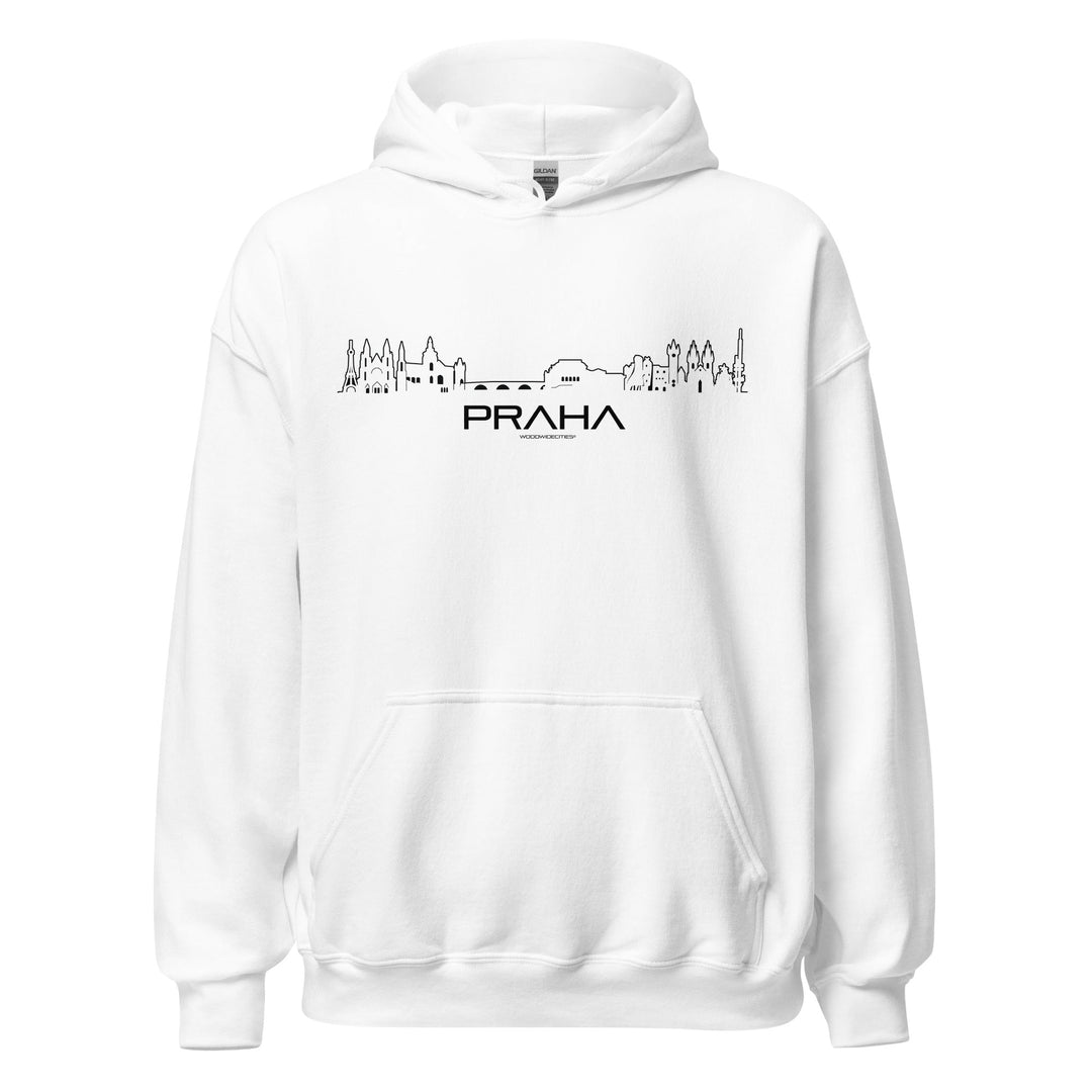 Hoodie Praha White S houten cadeau decoratie relatiegeschenk van WoodWideCities
