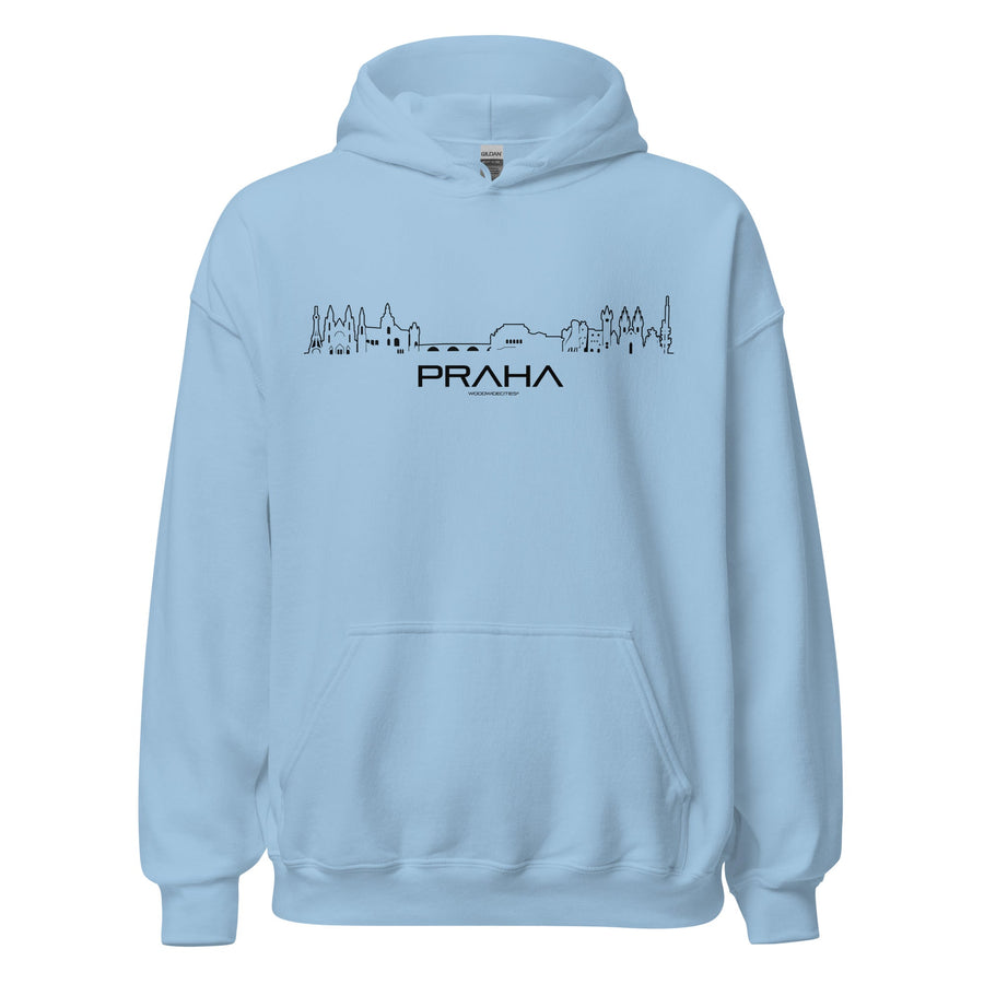 Hoodie Praha Light Blue S houten cadeau decoratie relatiegeschenk van WoodWideCities