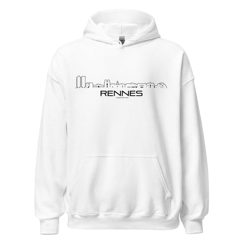 Hoodie Rennes White S houten cadeau decoratie relatiegeschenk van WoodWideCities