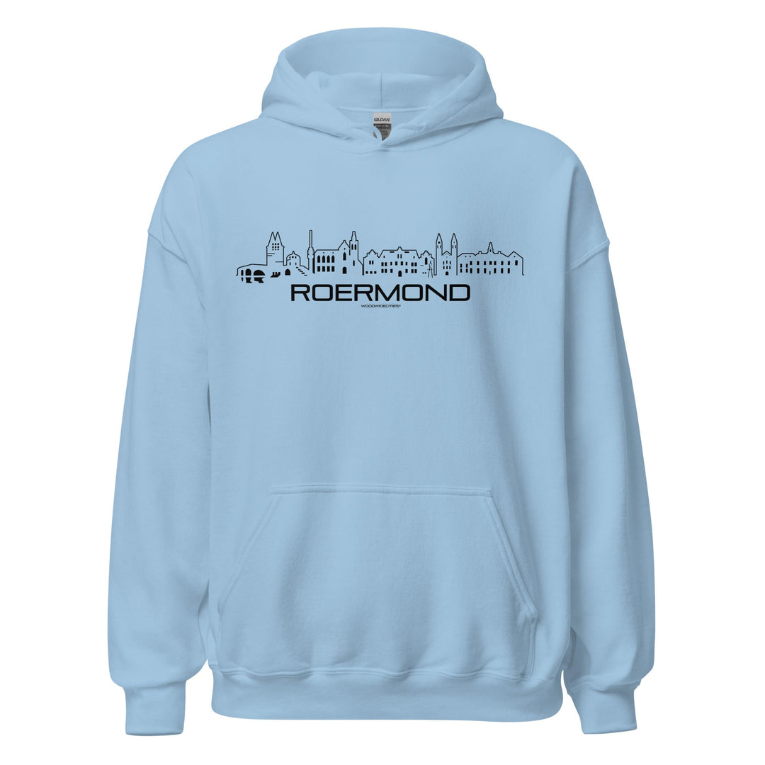 Hoodie Roermond Light Blue S houten cadeau decoratie relatiegeschenk van WoodWideCities