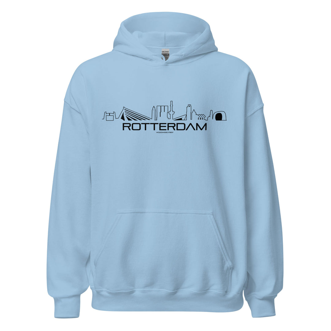 Hoodie Rotterdam Light Blue S houten cadeau decoratie relatiegeschenk van WoodWideCities
