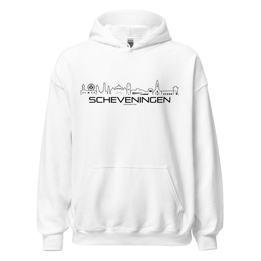 Hoodie Scheveningen White S houten cadeau decoratie relatiegeschenk van WoodWideCities