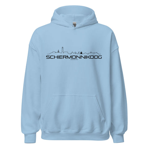 Hoodie Schiermonnikoog Light Blue S houten cadeau decoratie relatiegeschenk van WoodWideCities