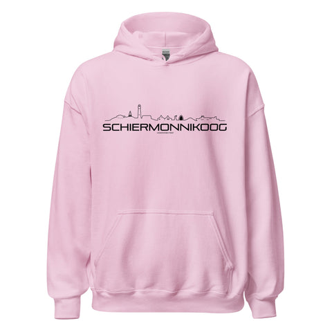 Hoodie Schiermonnikoog Light Pink S houten cadeau decoratie relatiegeschenk van WoodWideCities
