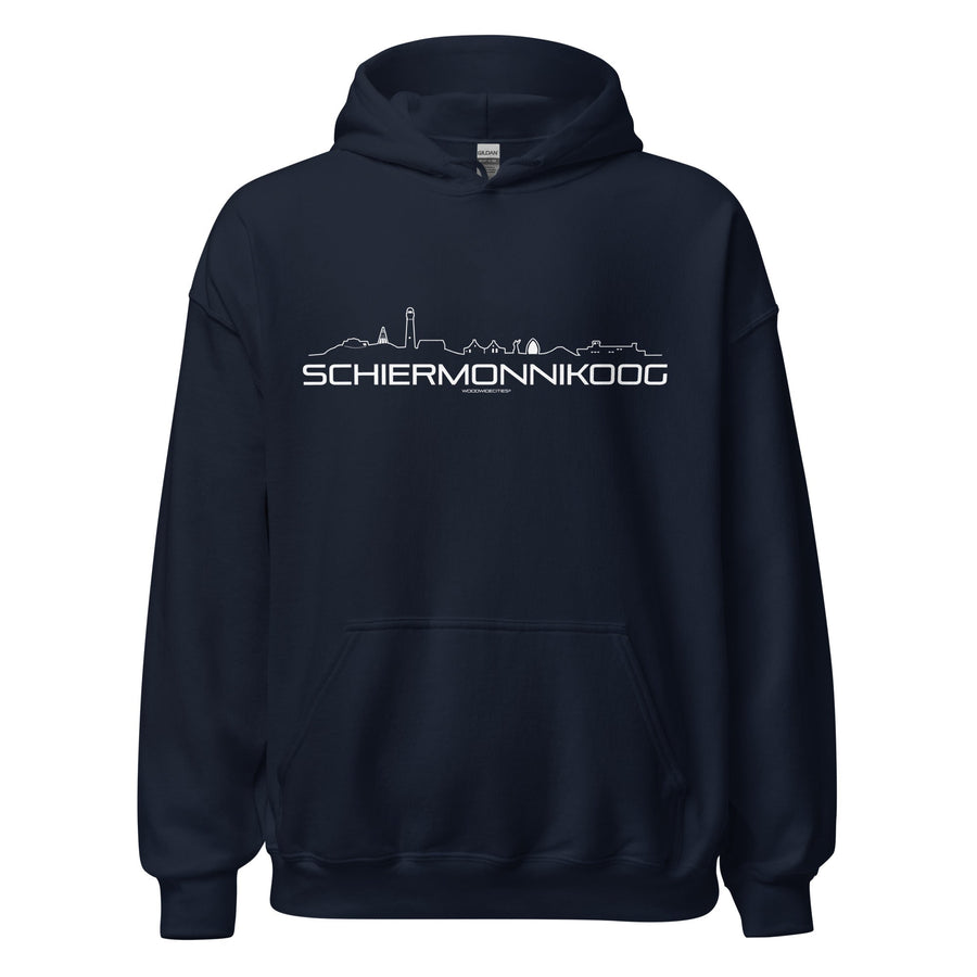 Hoodie Schiermonnikoog Navy S houten cadeau decoratie relatiegeschenk van WoodWideCities