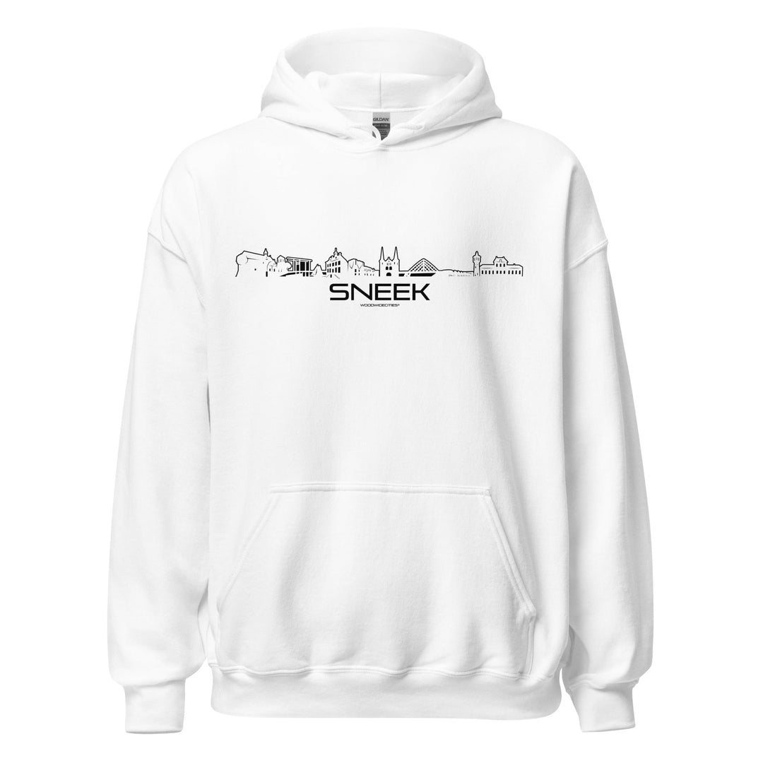 Hoodie Sneek White S houten cadeau decoratie relatiegeschenk van WoodWideCities
