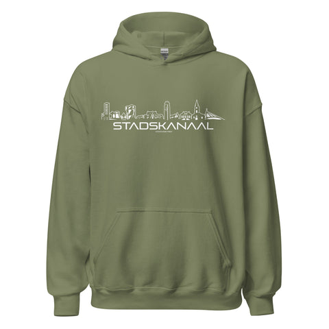 Hoodie Stadskanaal Military Green S houten cadeau decoratie relatiegeschenk van WoodWideCities