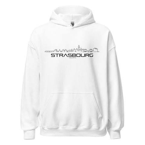 Hoodie Strasbourg White S houten cadeau decoratie relatiegeschenk van WoodWideCities