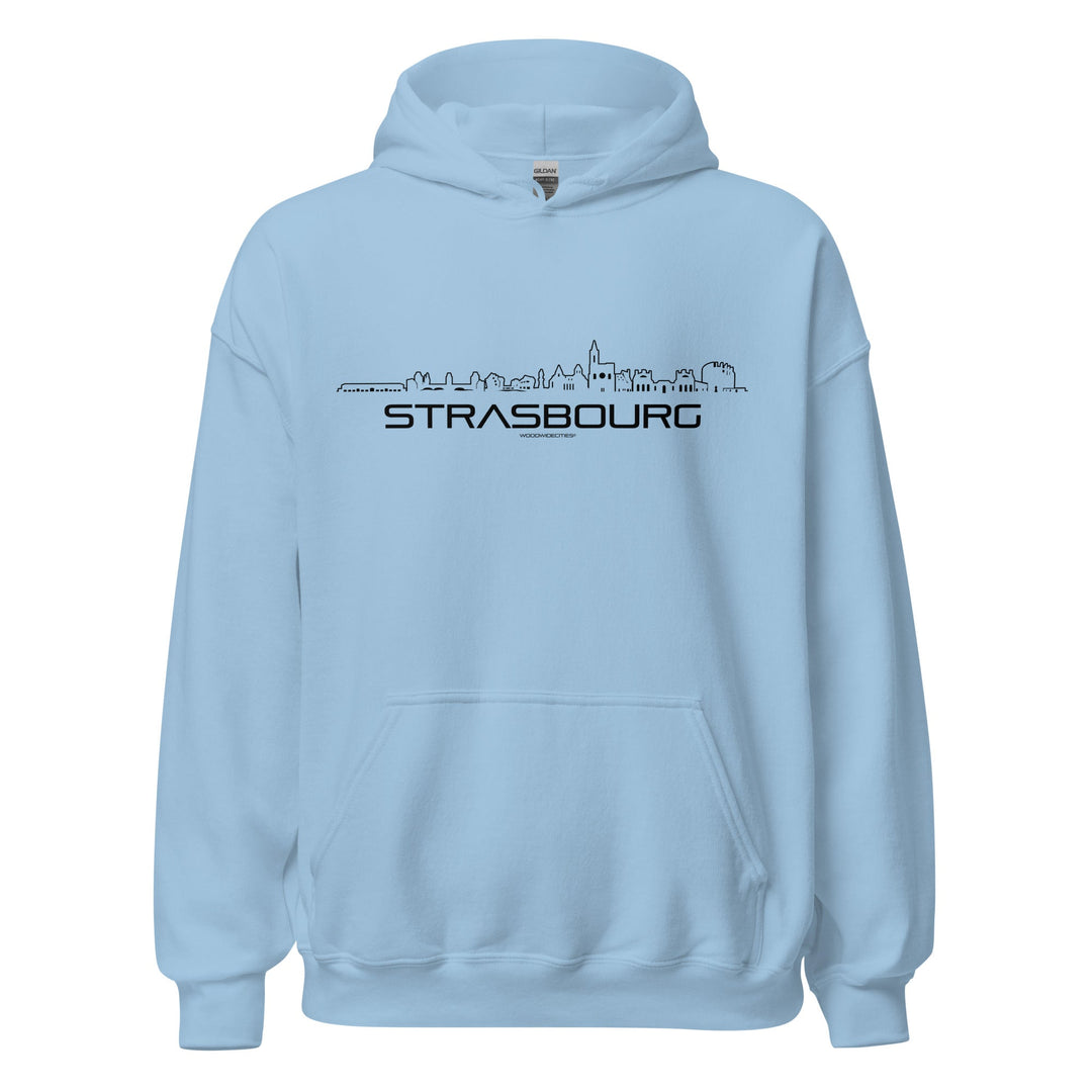 Hoodie Strasbourg Light Blue S houten cadeau decoratie relatiegeschenk van WoodWideCities