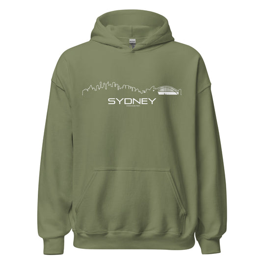 Hoodie Sydney Military Green S houten cadeau decoratie relatiegeschenk van WoodWideCities