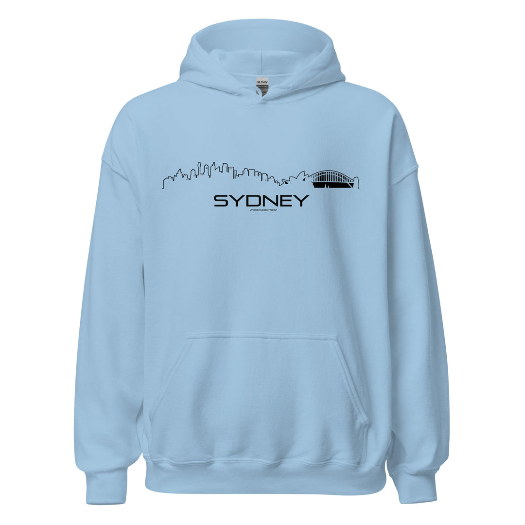 Hoodie Sydney Light Blue S houten cadeau decoratie relatiegeschenk van WoodWideCities