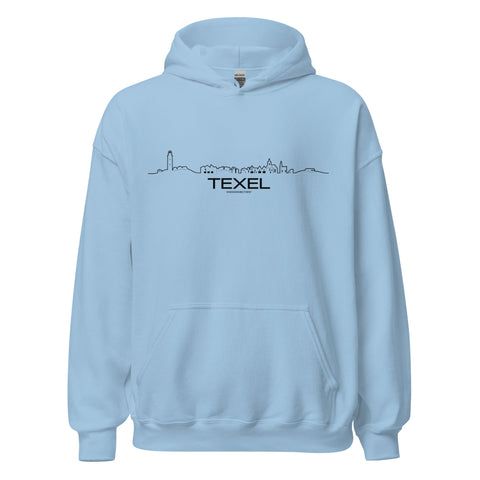 Hoodie Texel Light Blue S houten cadeau decoratie relatiegeschenk van WoodWideCities