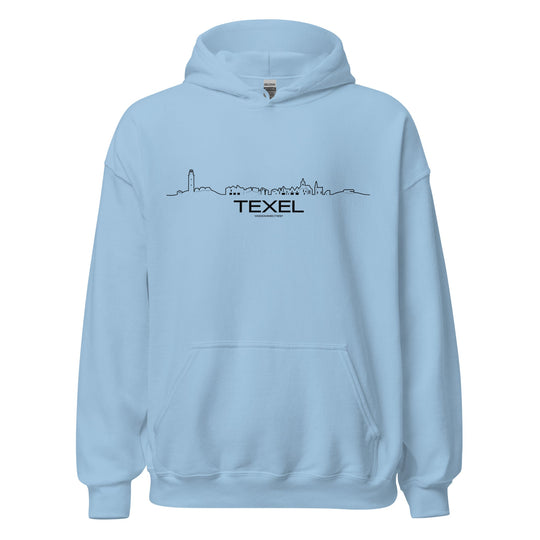 Hoodie Texel Light Blue S houten cadeau decoratie relatiegeschenk van WoodWideCities