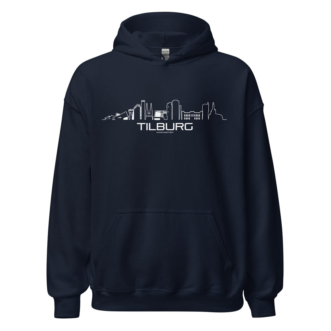 Hoodie Tilburg Navy S houten cadeau decoratie relatiegeschenk van WoodWideCities
