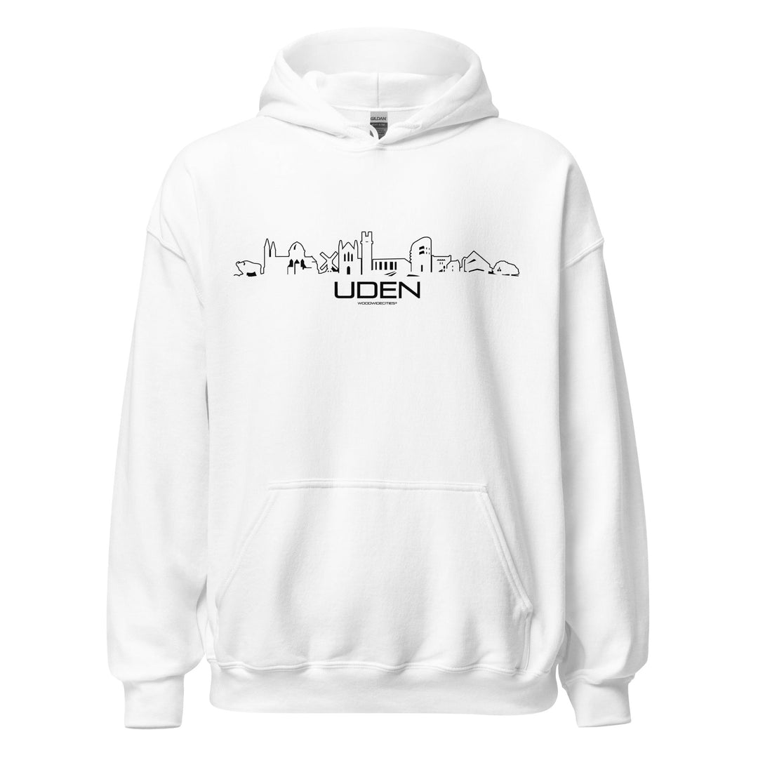 Hoodie Uden White S houten cadeau decoratie relatiegeschenk van WoodWideCities