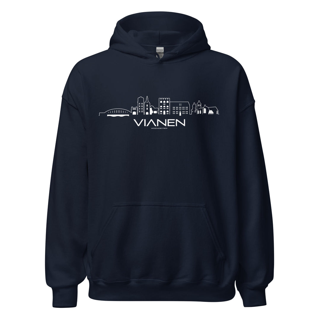 Hoodie Vianen Navy S houten cadeau decoratie relatiegeschenk van WoodWideCities