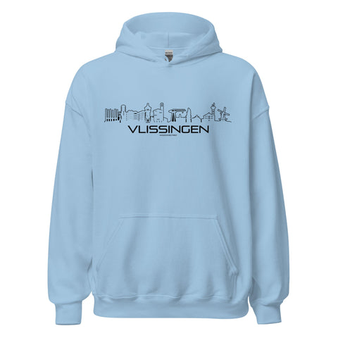 Hoodie Vlissingen Light Blue S houten cadeau decoratie relatiegeschenk van WoodWideCities