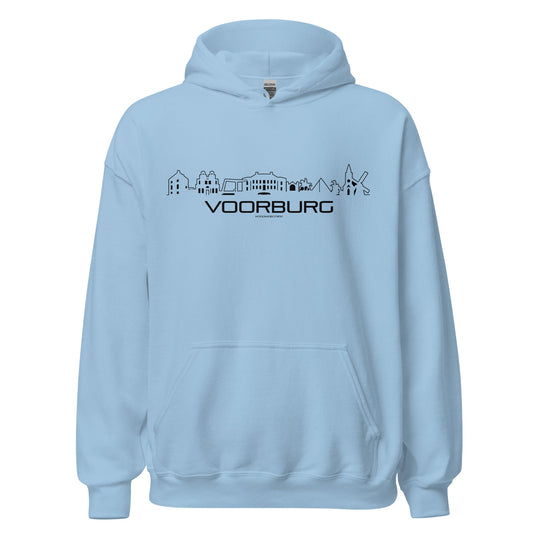 Hoodie Voorburg Light Blue S houten cadeau decoratie relatiegeschenk van WoodWideCities