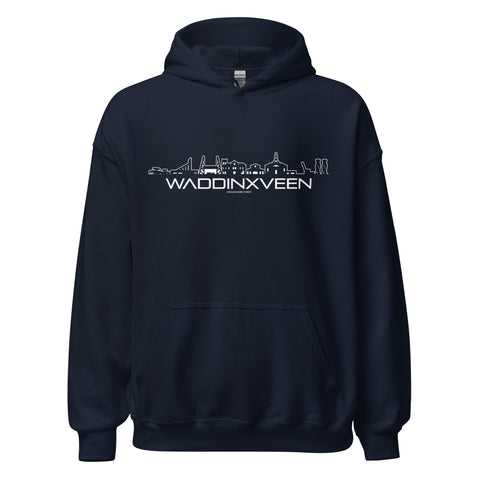 Hoodie Waddinxveen Navy S houten cadeau decoratie relatiegeschenk van WoodWideCities